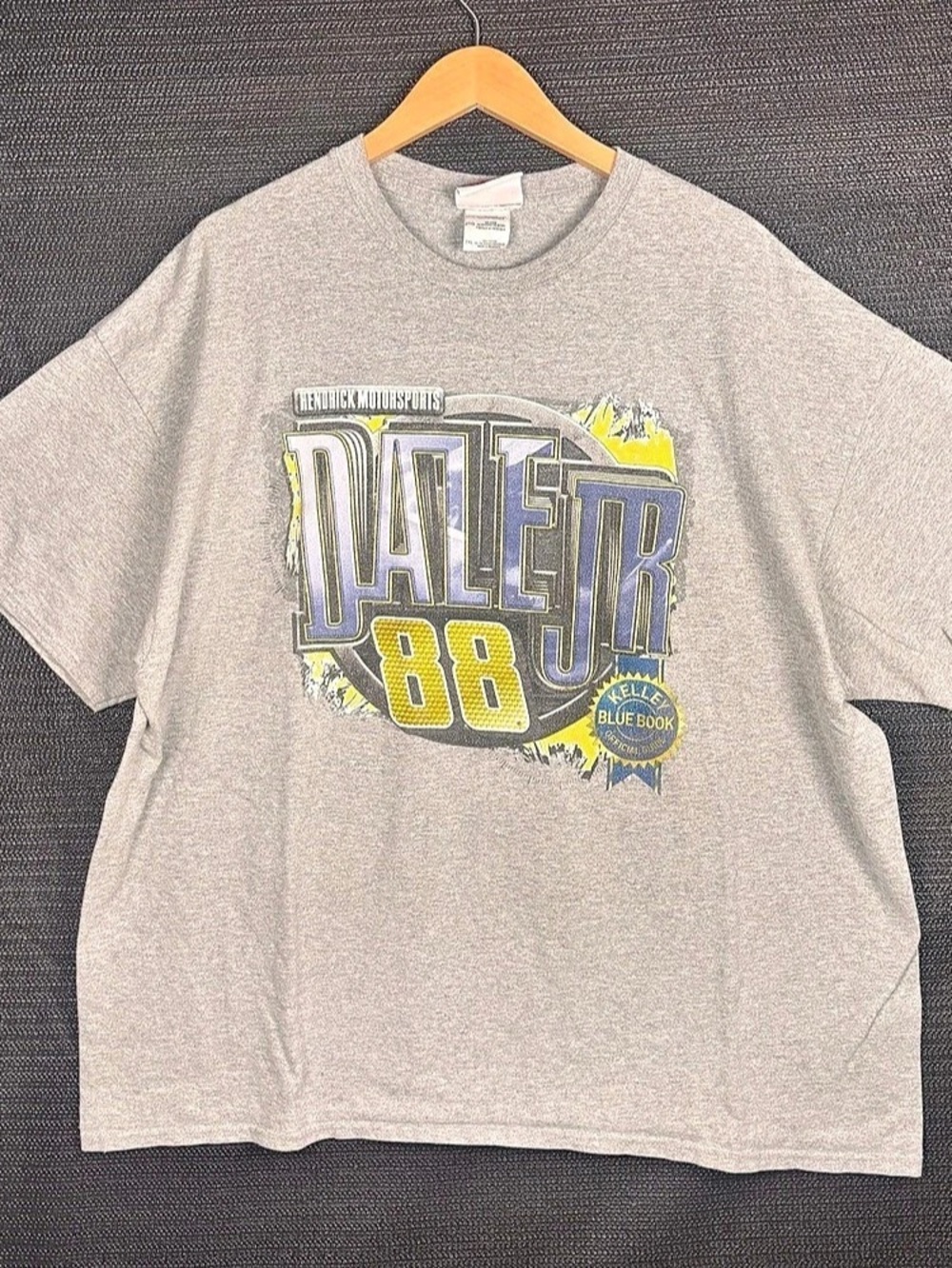 Dale Jr. 88 Hase Motorsports Kelley Blue Book Graphic Tee Gray Size 2XL